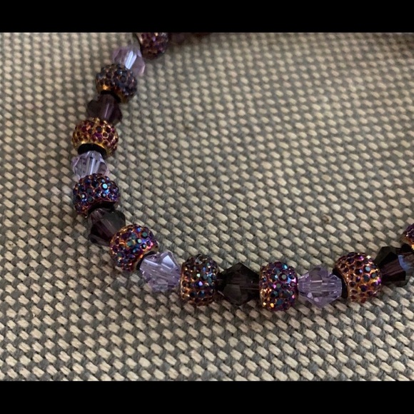 Handmade Purple Glass Stretch Bracelet - Picture 1 of 4